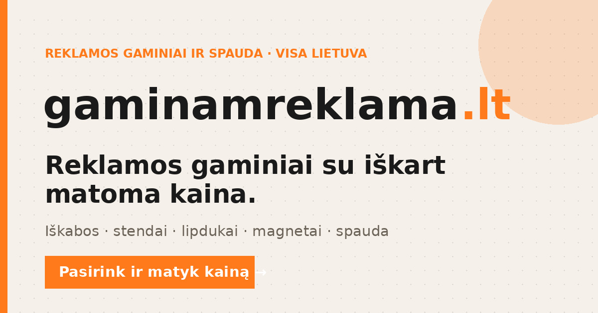 Spaudar Reklamos gaminiai ir spauda — gaminamreklama.lt